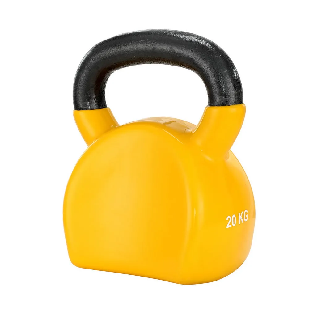 20kg PVC Neoprene Kettlebell Set with Flat Base – Everfit