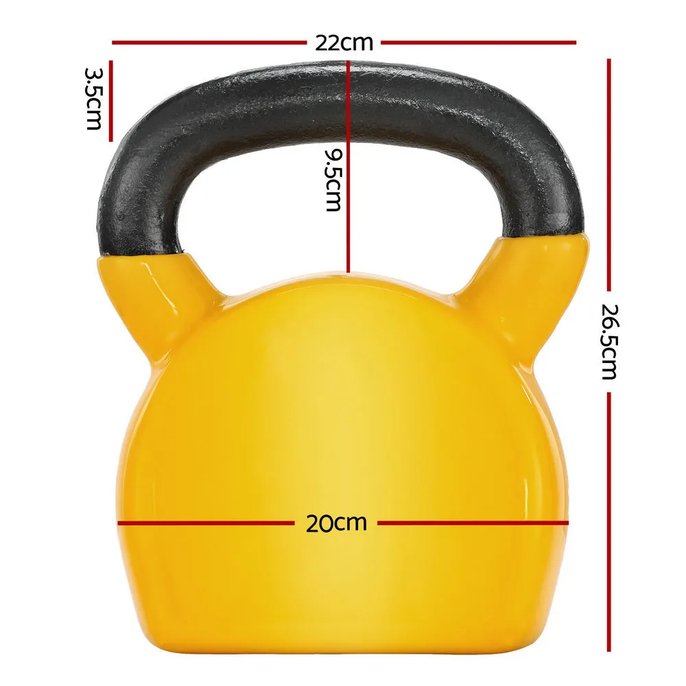 20kg PVC Neoprene Kettlebell Set with Flat Base – Everfit