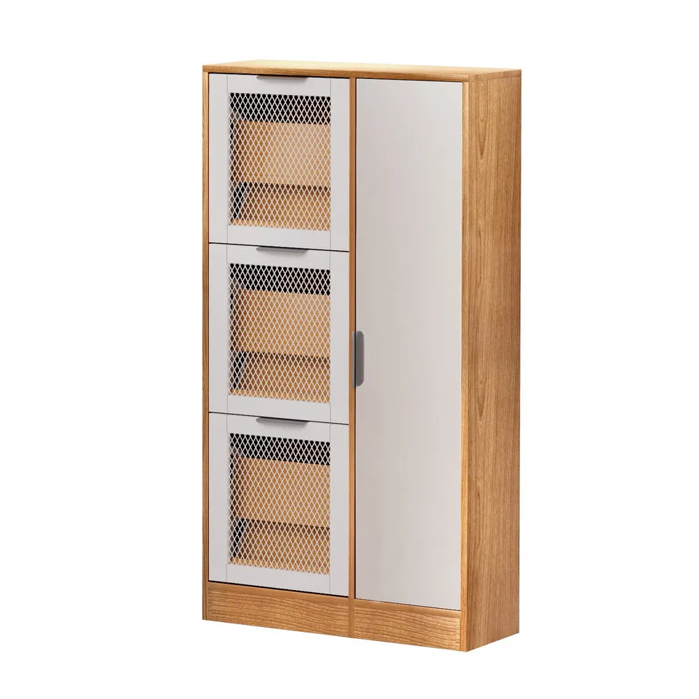 6-Pair Mirror Shoe Cabinet with Mesh Ventilation - Artiss