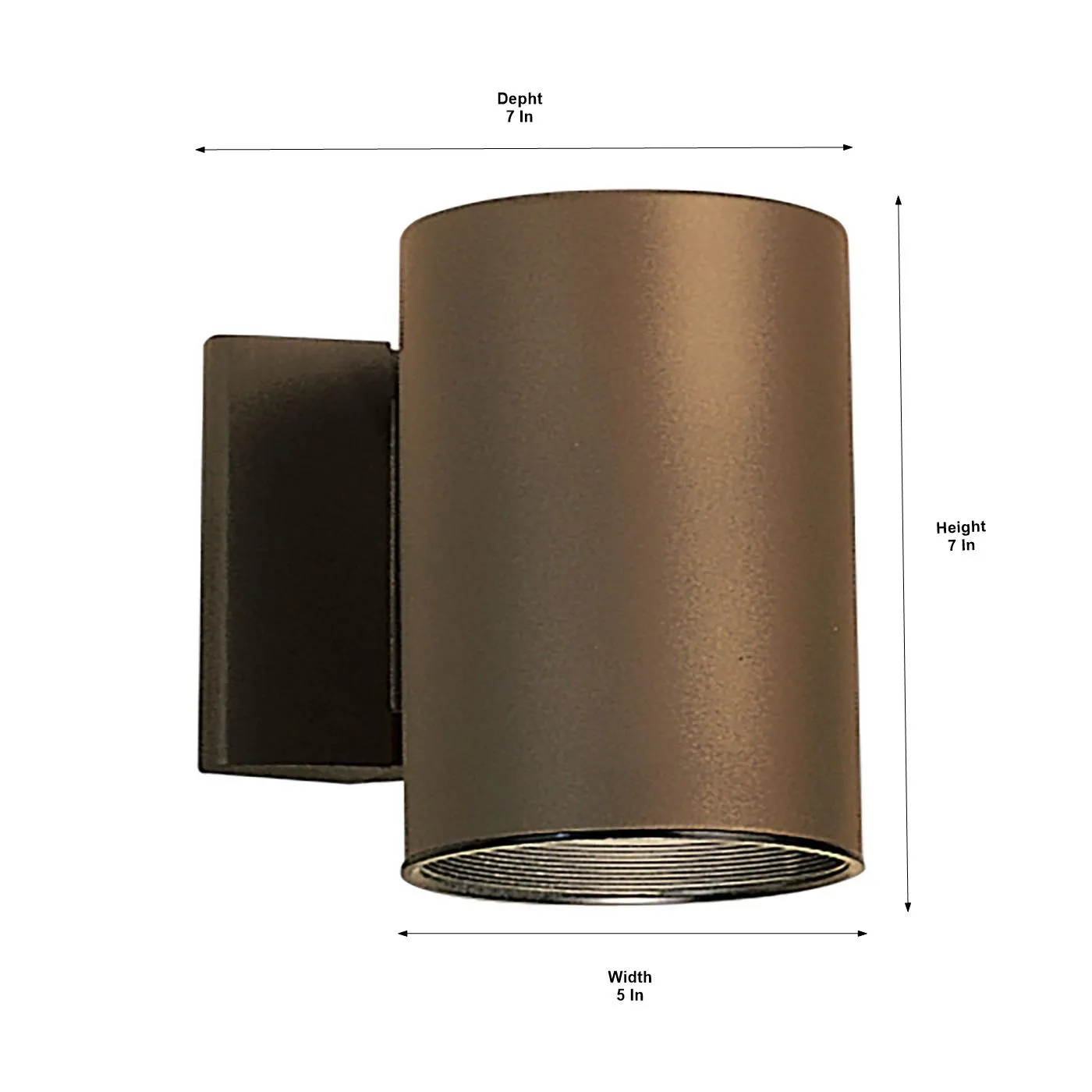 7 inch 1 Light Outdoor Cylinder Bronze Finish