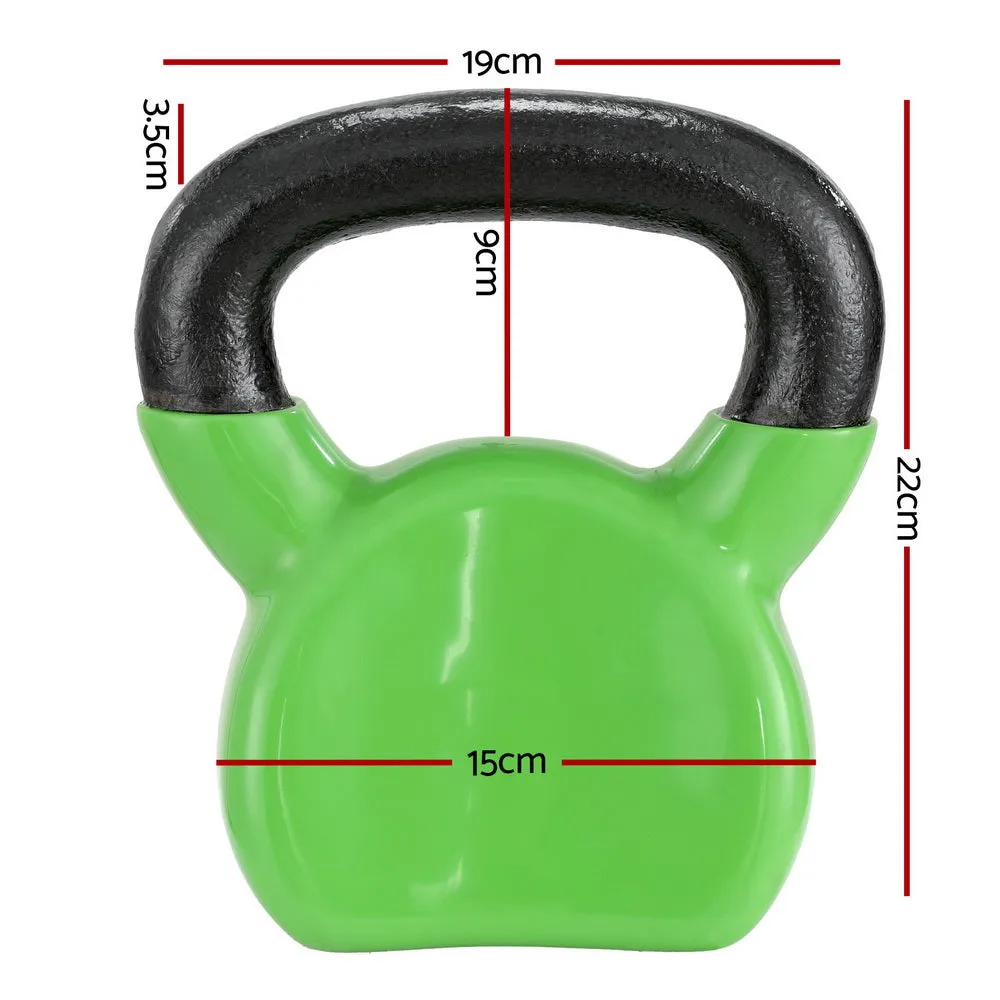 8kg PVC Neoprene Kettlebell Set with Flat Base - Everfit