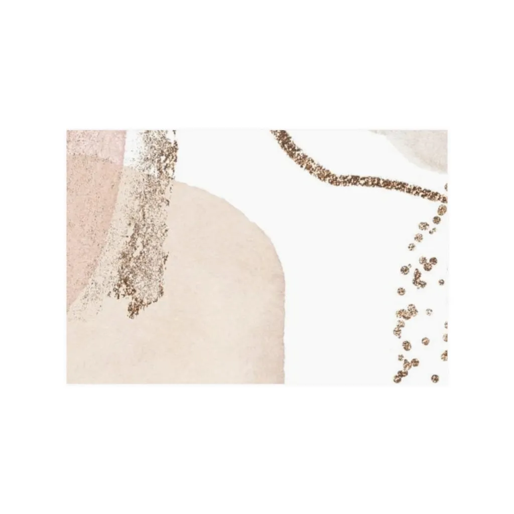 Abstract Boho Art Prints | Rose Gold White