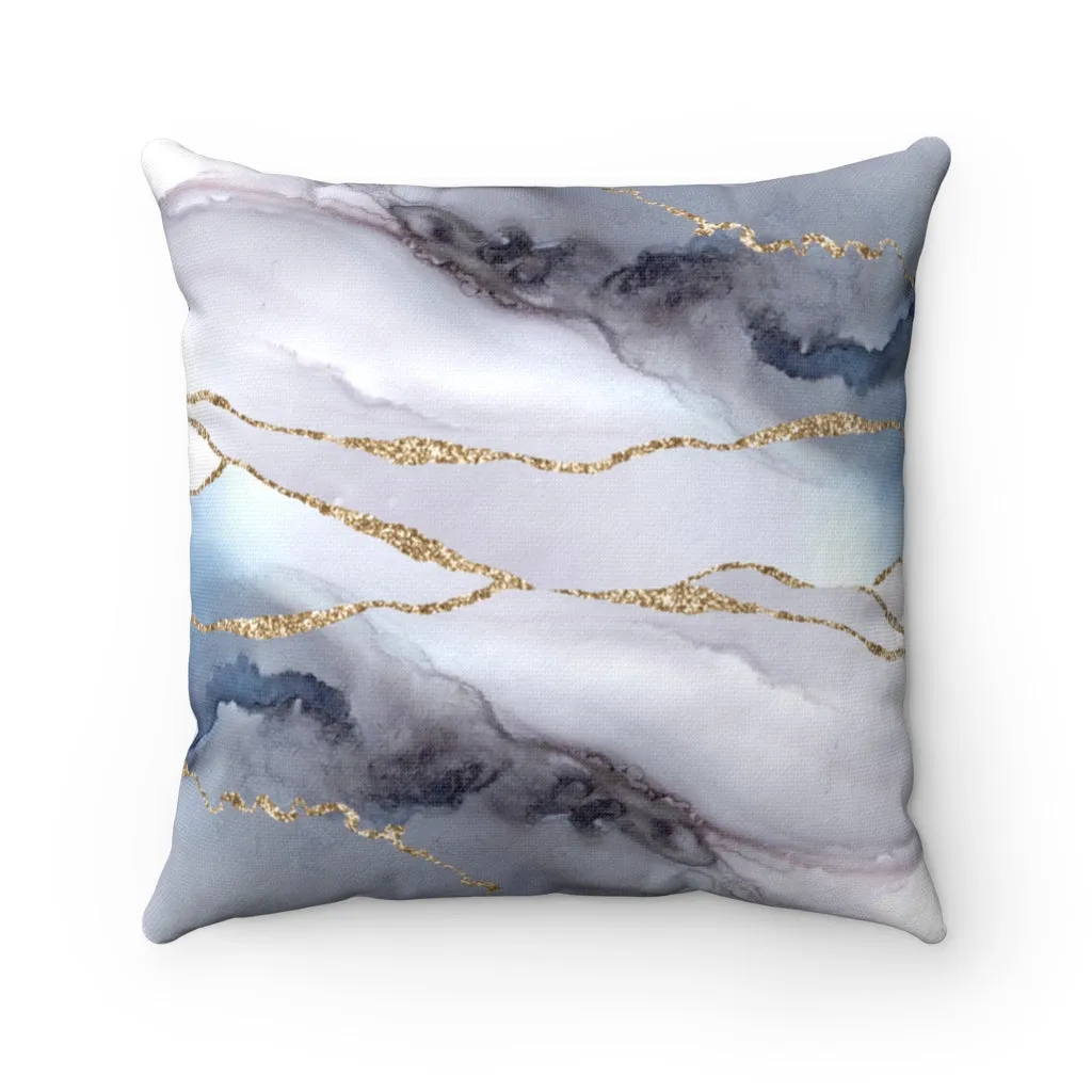 Abstract Boho Pillow Cover | Grey White Gold