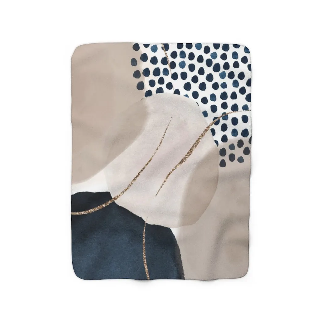 Abstract Comfy Blanket | Navy Blue Beige