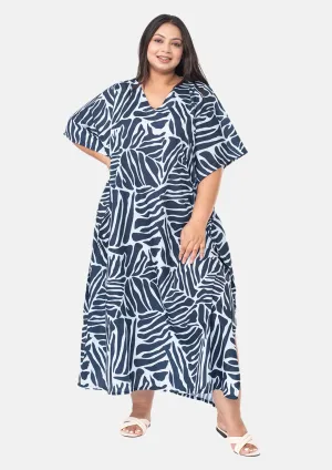 Abstract Print Long Kaftan