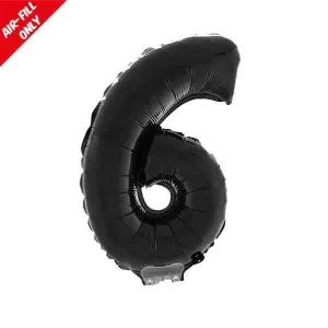 Balloon on Stick - 16" Black Number 6