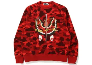 BAPE Color Camo PONR Shark Crewneck Red