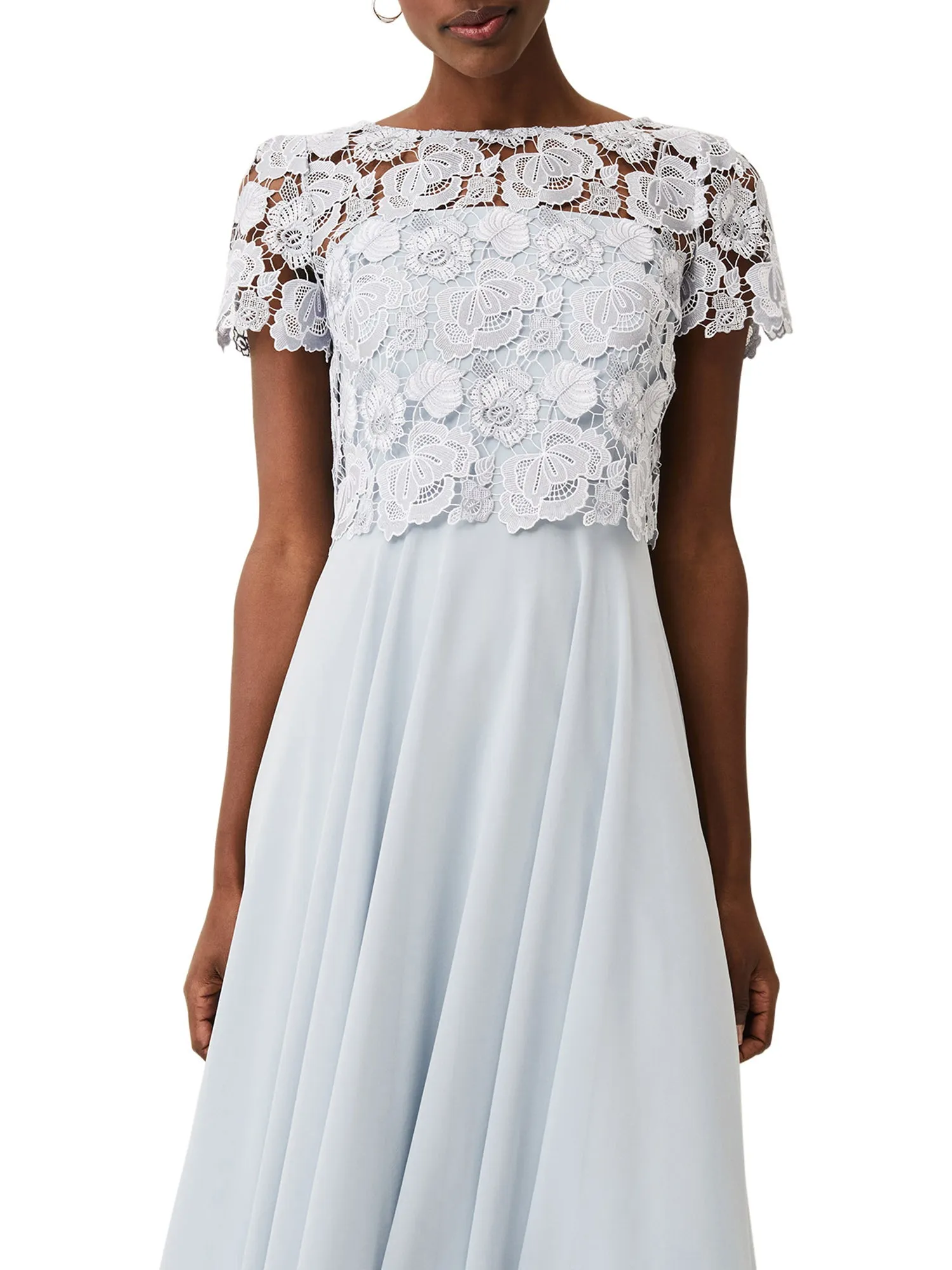 Brandie Lace Bodice Chiffon Dress