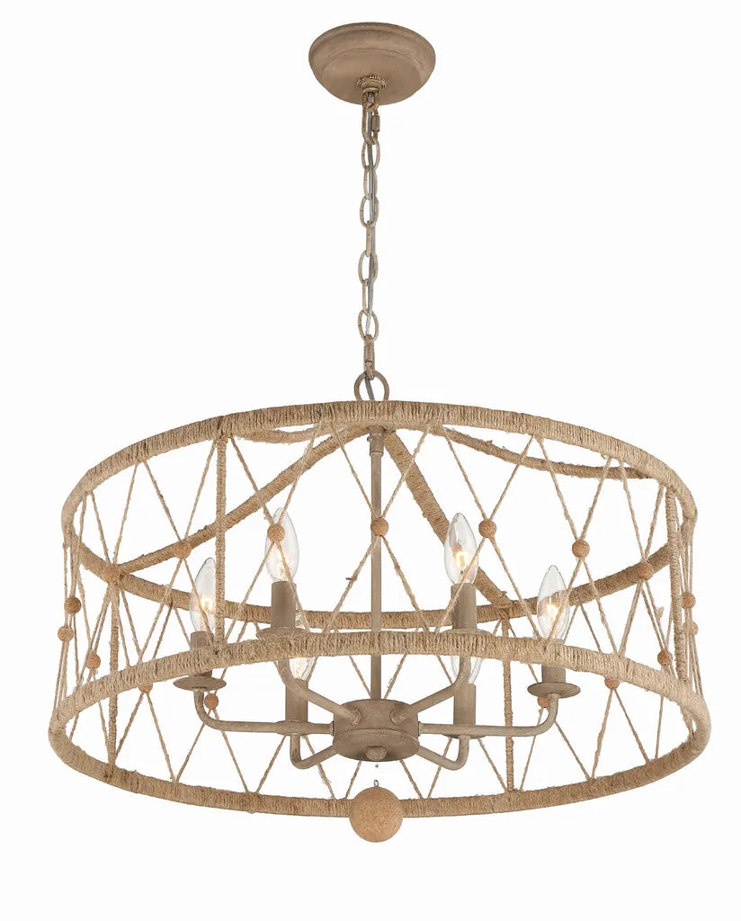 Brixton 6 Light Burnished Silver Chandelier