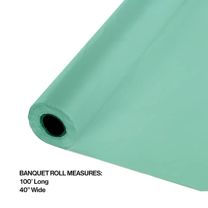 Bulk Fresh Mint Green Plastic Banquet Table Roll 100 ft x 40 inch