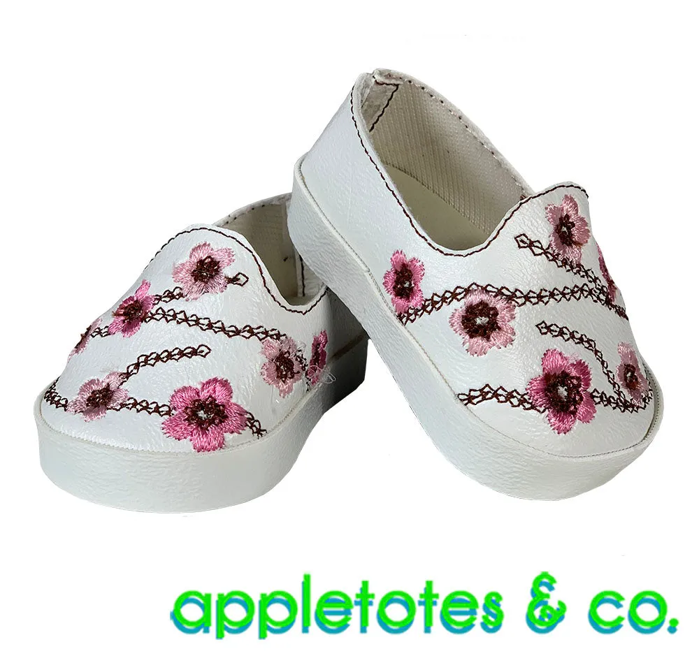 Cherry Blossom Shoes ITH Embroidery Patterns for 18 Inch Dolls