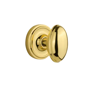 Classic Rosette with Homestead Knob in Unlacquered Brass