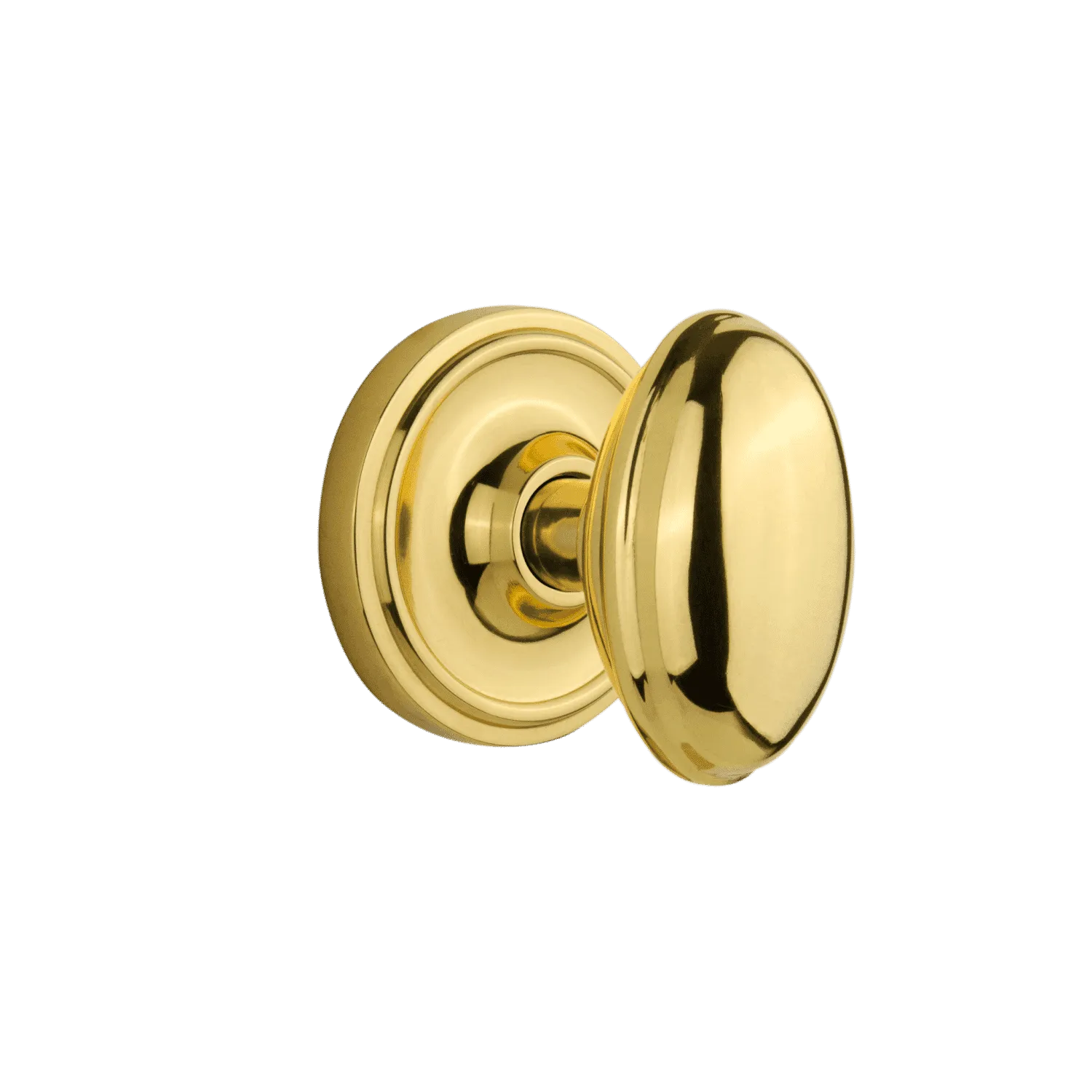 Classic Rosette with Homestead Knob in Unlacquered Brass