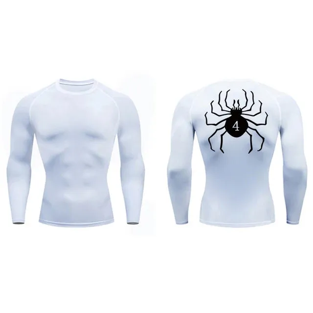 Compression Sport Shirt with Spider Print