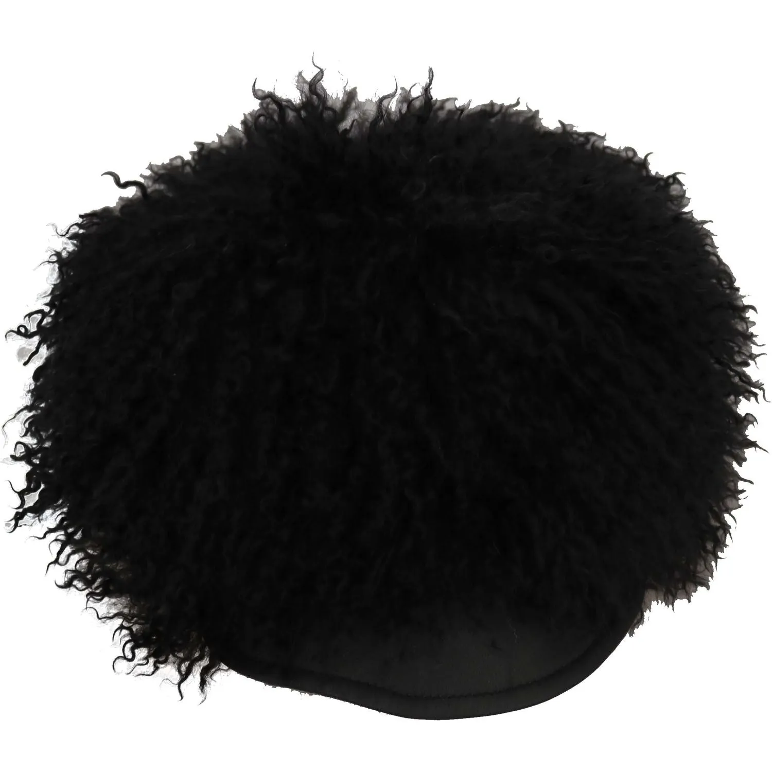 Dolce & Gabbana Chic Black Gatsby Cap in Tibet Lamb Fur