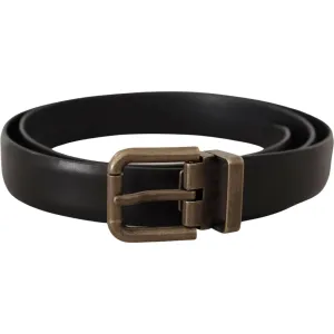 Dolce & Gabbana Elegant Black Calf Leather Belt