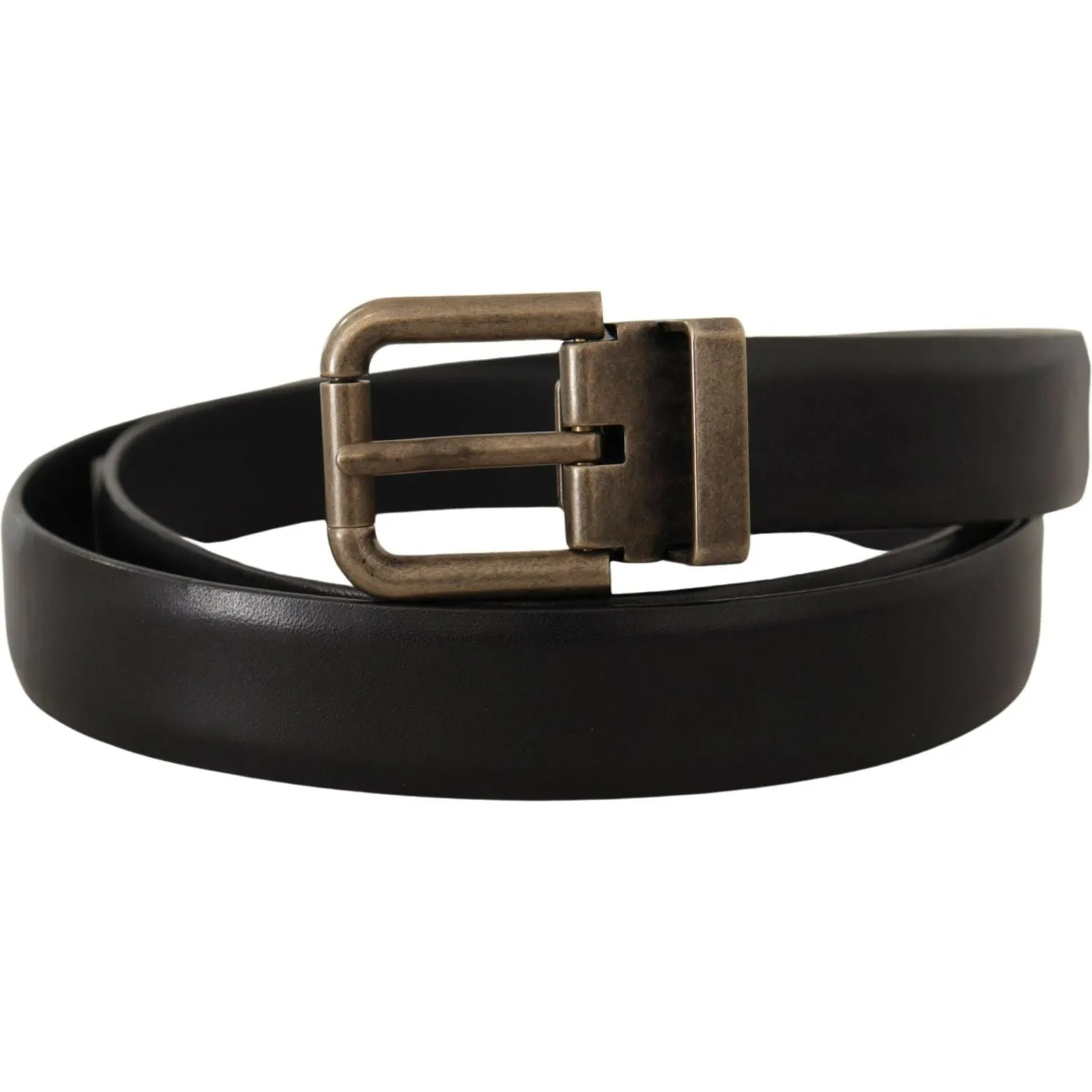 Dolce & Gabbana Elegant Black Calf Leather Belt