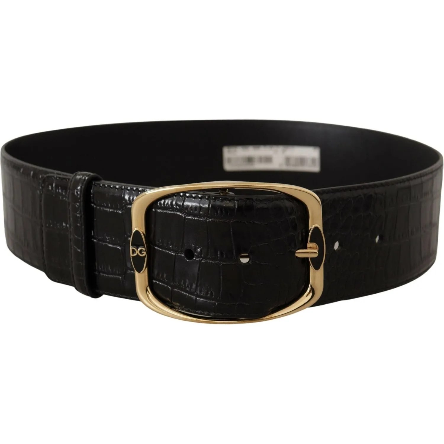 Dolce & Gabbana Elegant Black Leather Logo Belt