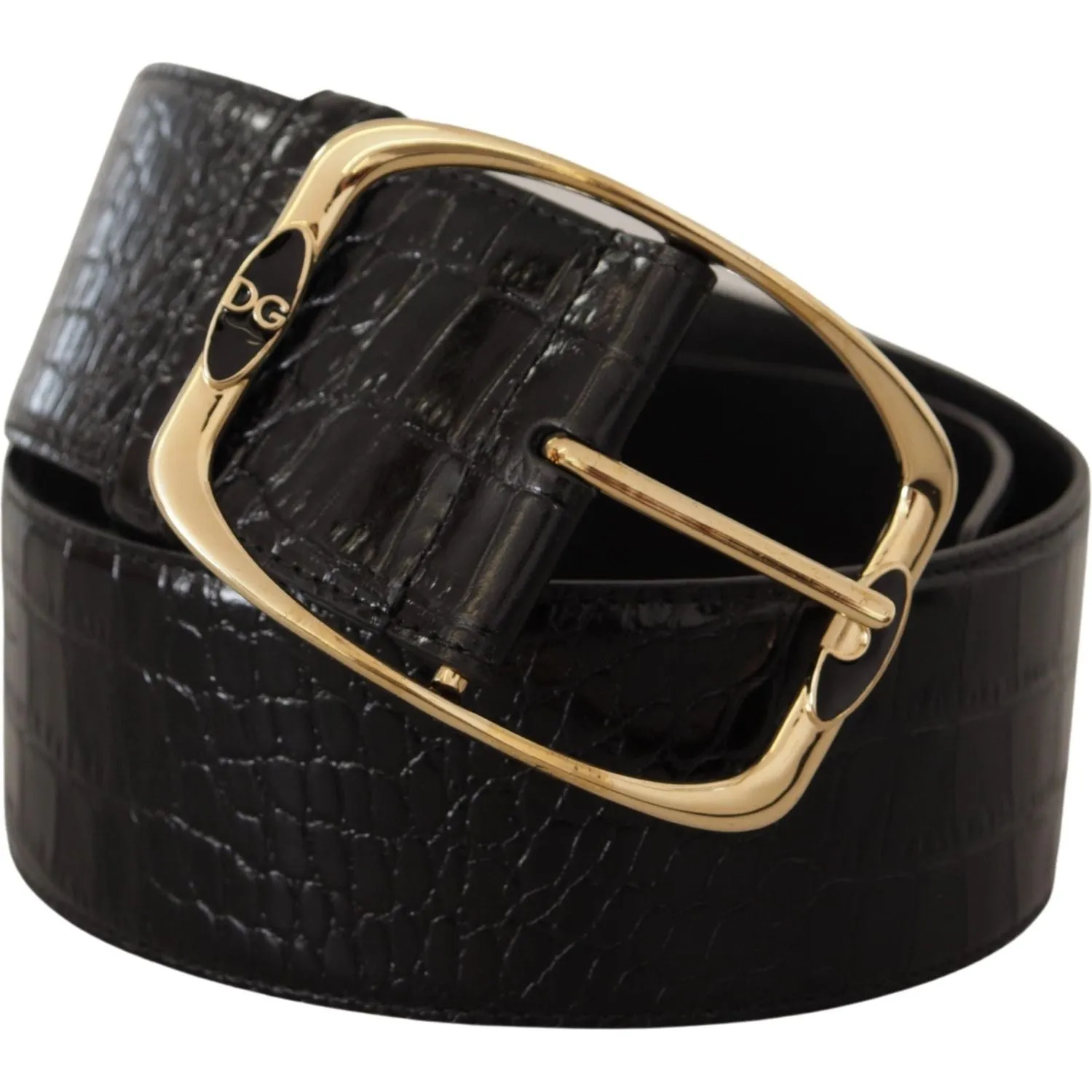 Dolce & Gabbana Elegant Black Leather Logo Belt