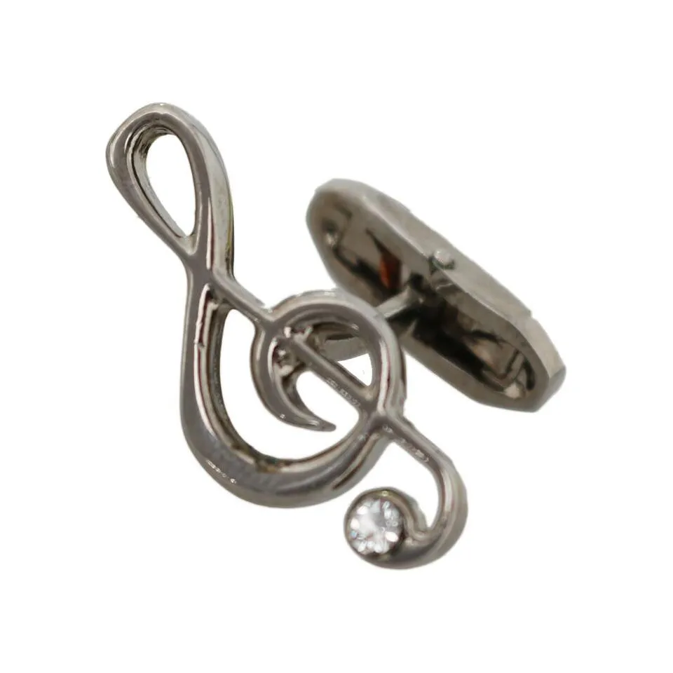 Dolce & Gabbana Elegant Silver Tremble Clef Cufflinks