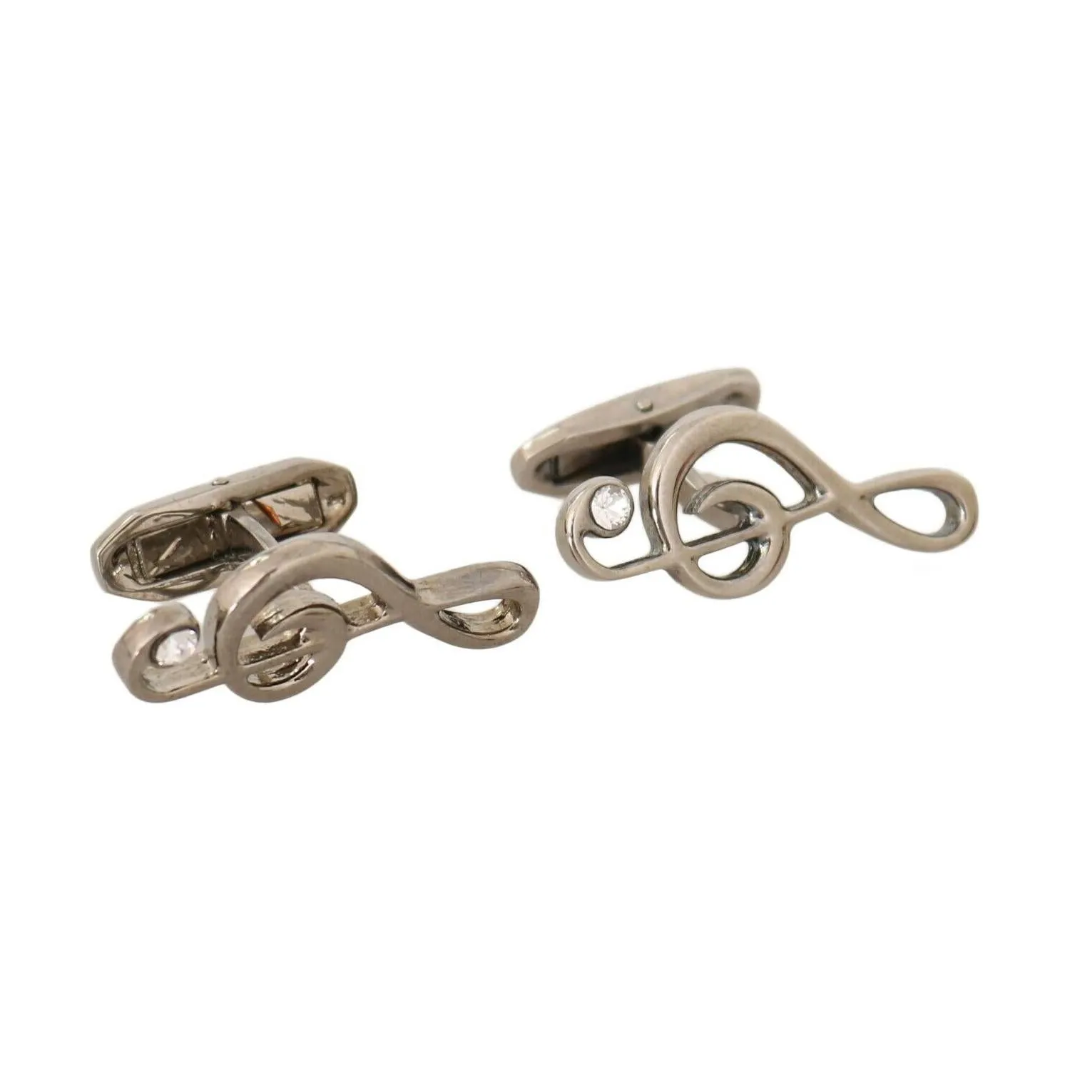 Dolce & Gabbana Elegant Silver Tremble Clef Cufflinks