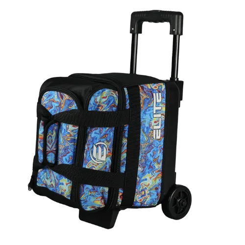 ELITE Basic Single Roller Blue Swirl Bowling Bag