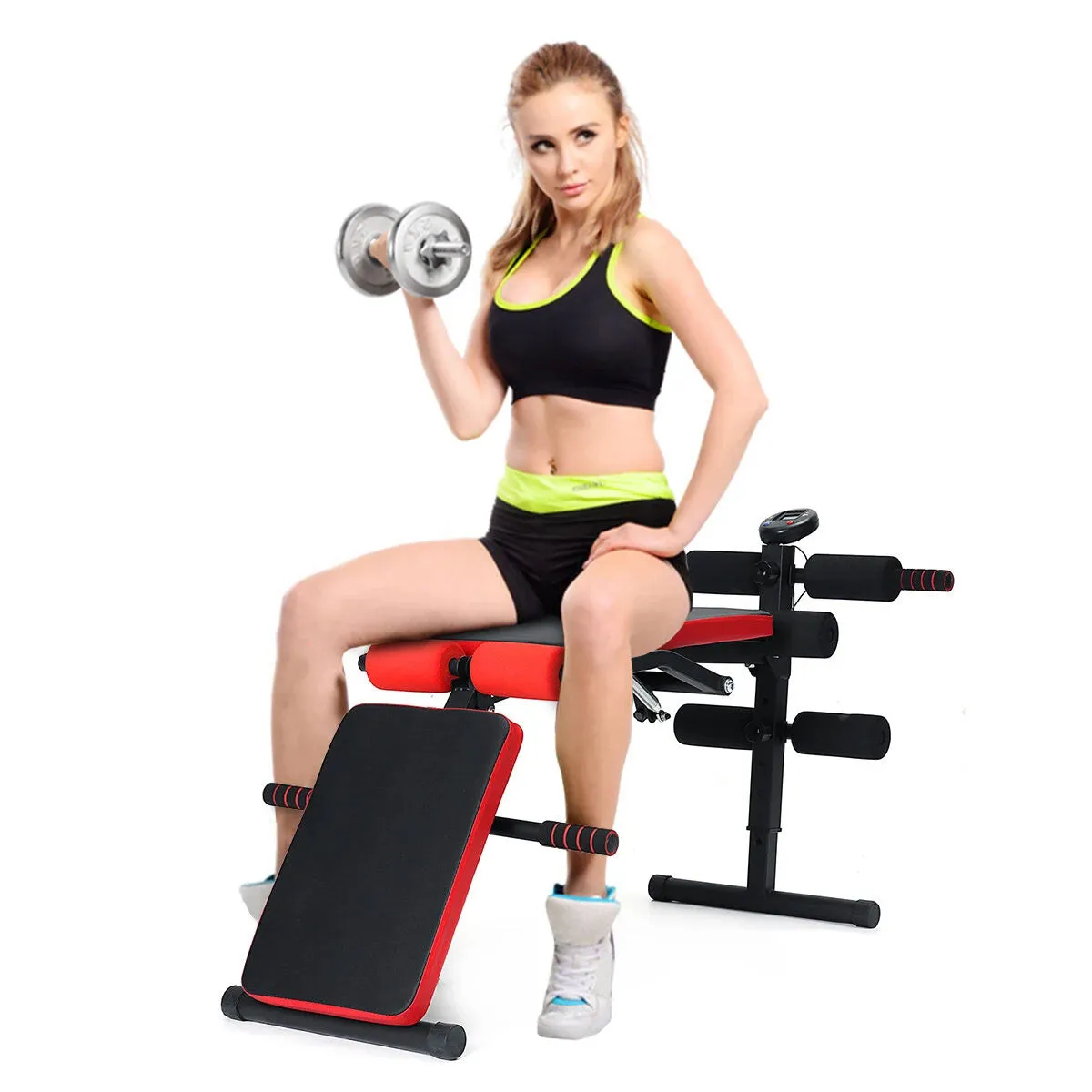 Foldable Adjustable Sit Up Abdominal Bench Press Weight Home Gym Ab Exercise Fitness