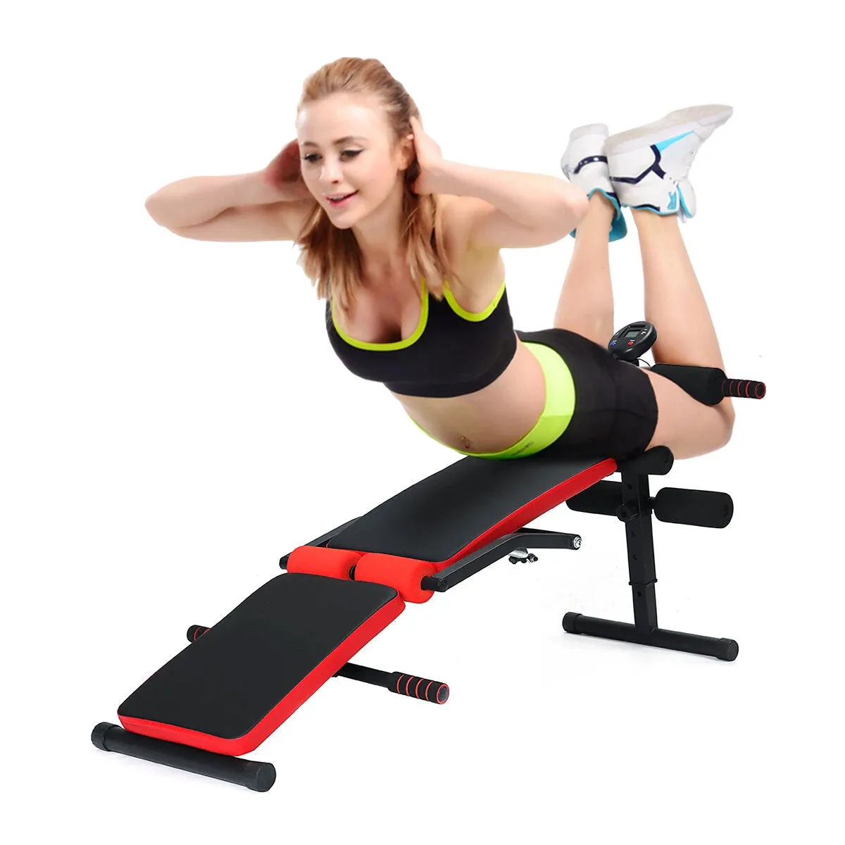 Foldable Adjustable Sit Up Abdominal Bench Press Weight Home Gym Ab Exercise Fitness