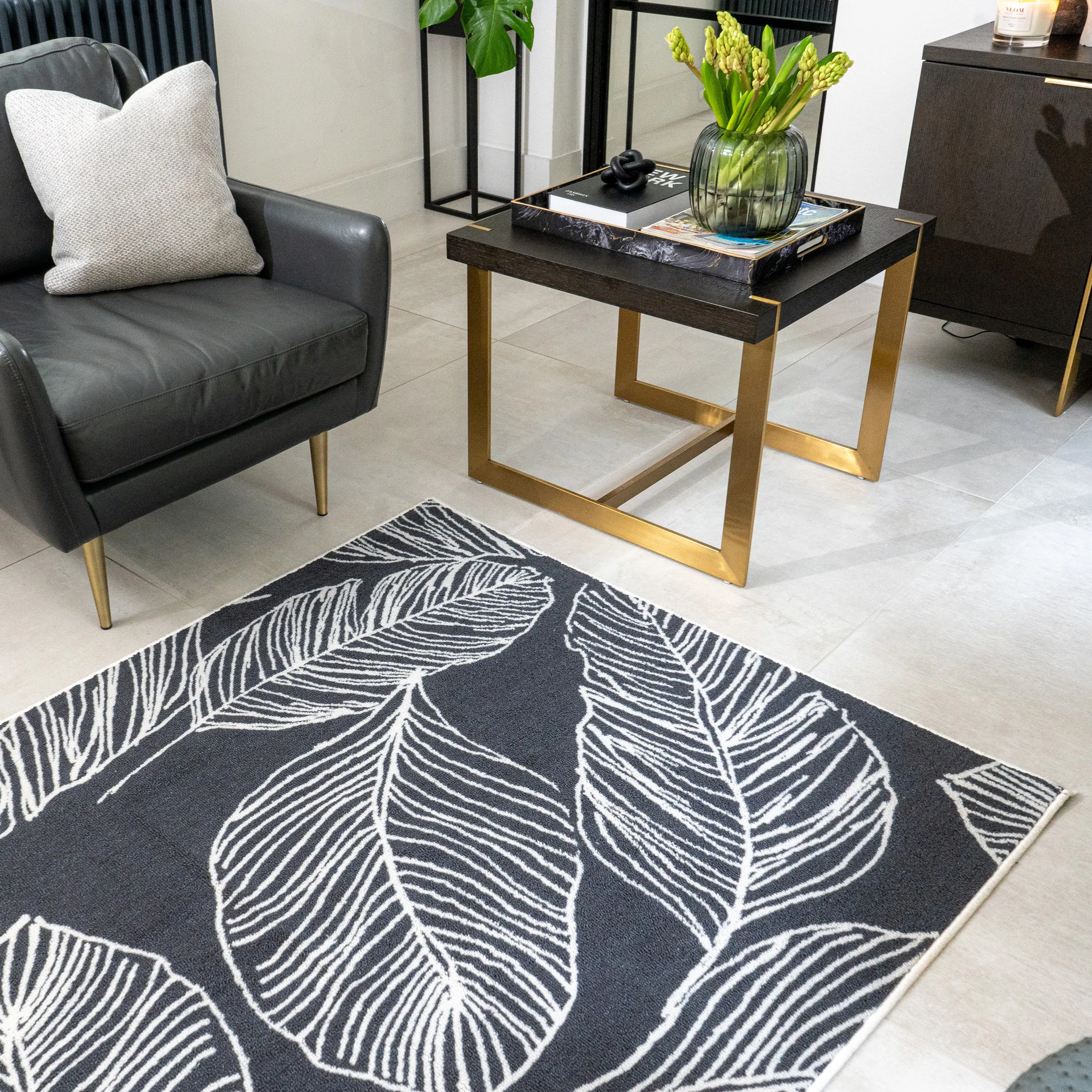 Fusion Matteo Washable Rug - Charcoal