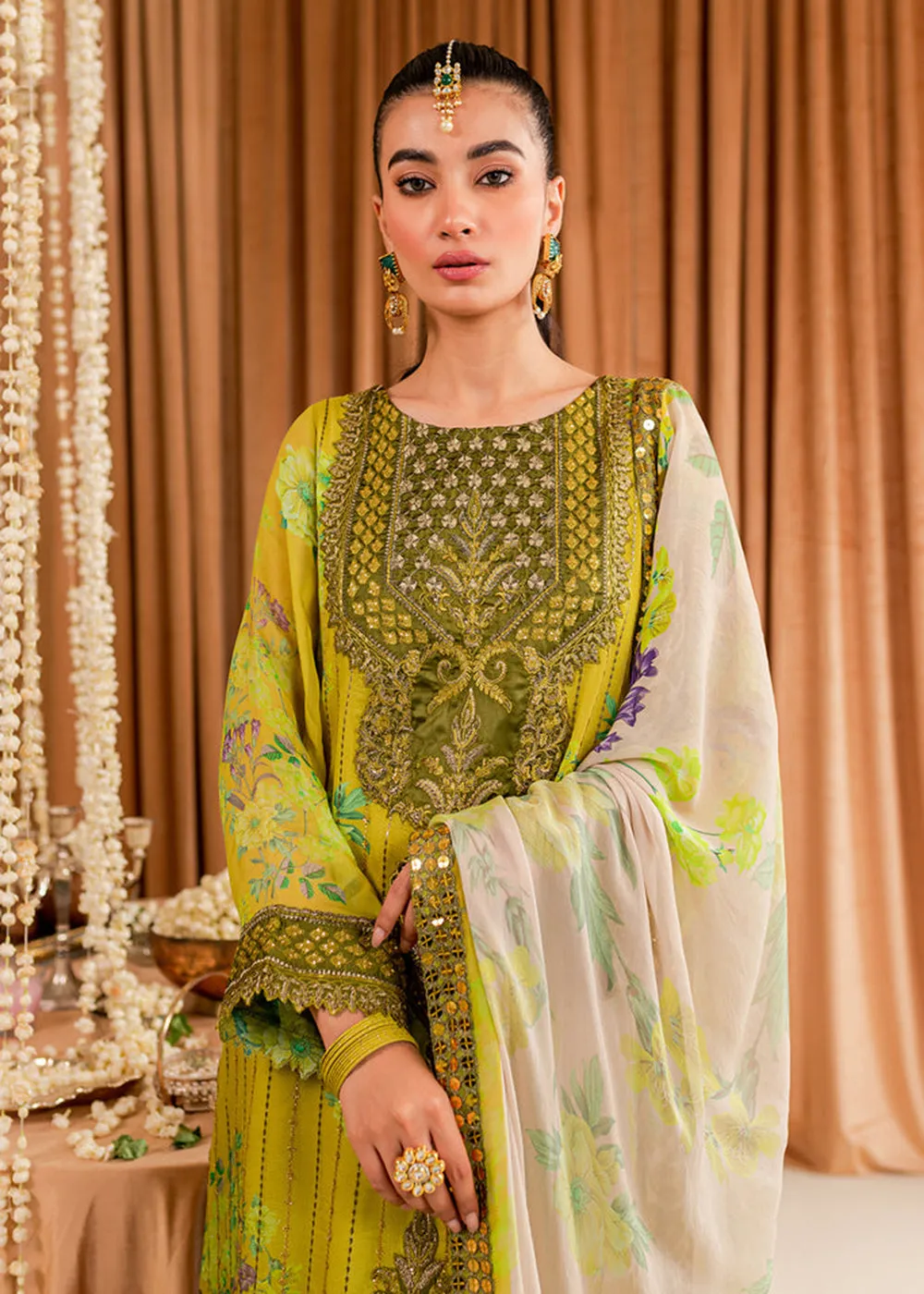 Green Chiffon Suit - Vasal Formals ’23 By Charizma | VSL-07