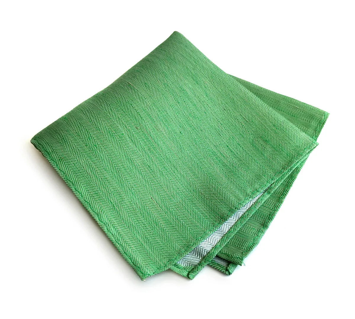 Green Linen Pocket Square. Solid Color, Palmer Park