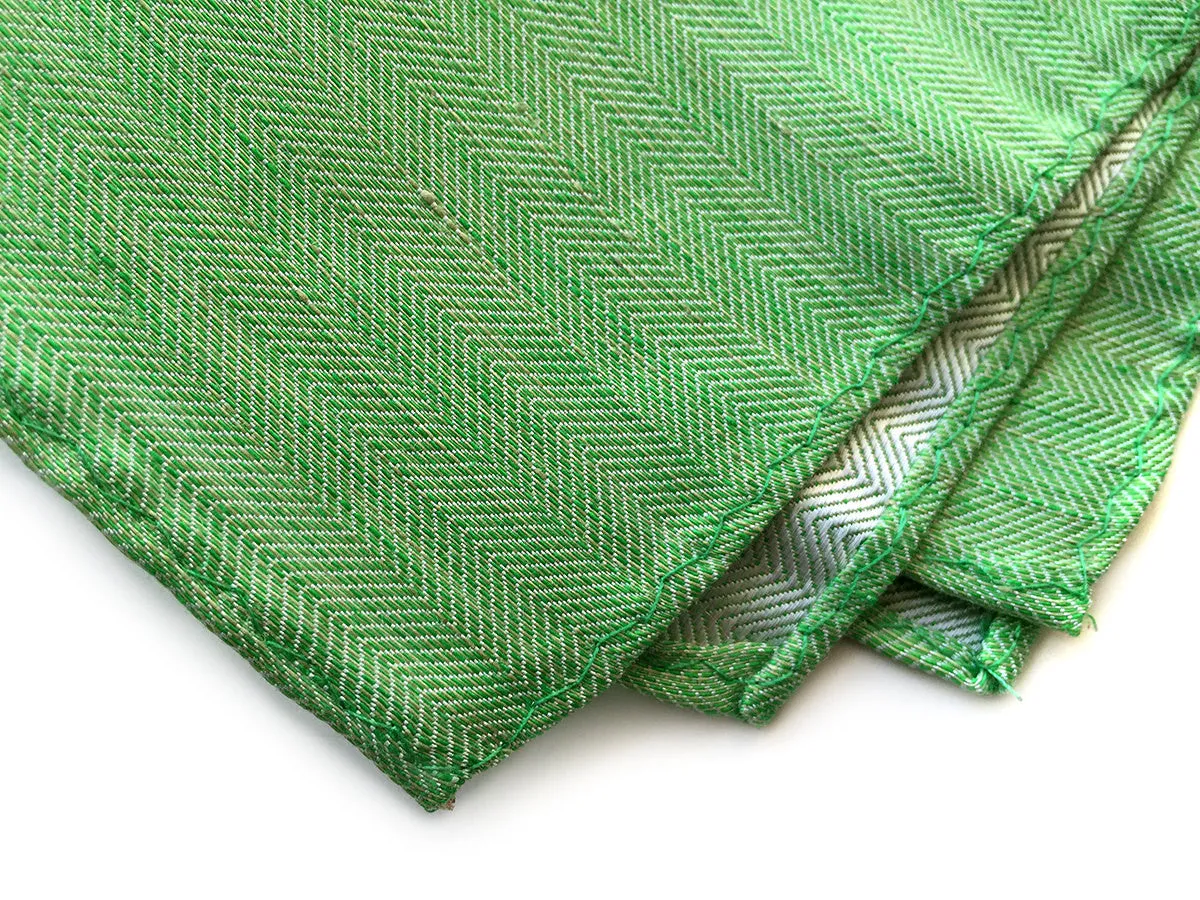 Green Linen Pocket Square. Solid Color, Palmer Park