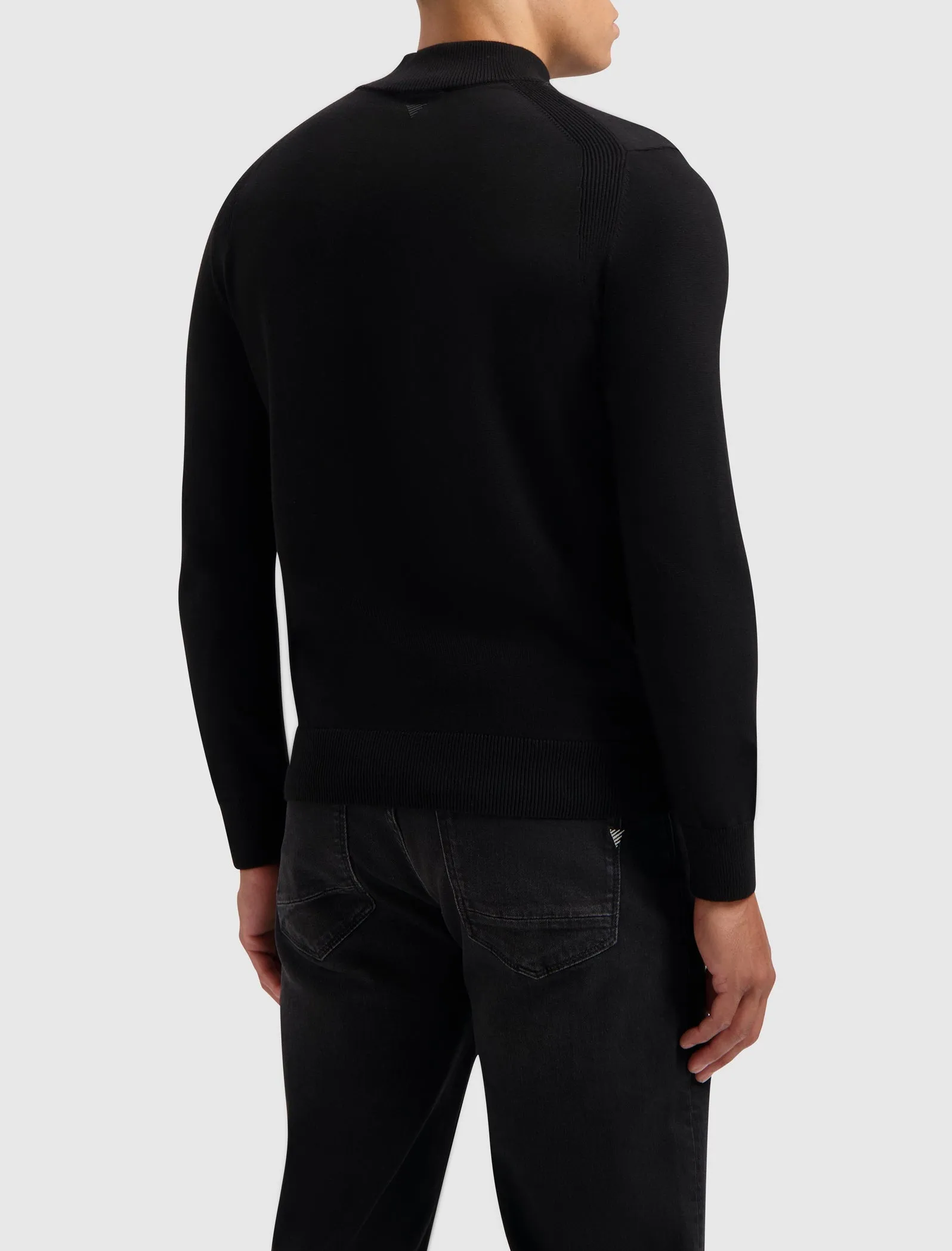 Hidden Halfzip Knitwear | Black