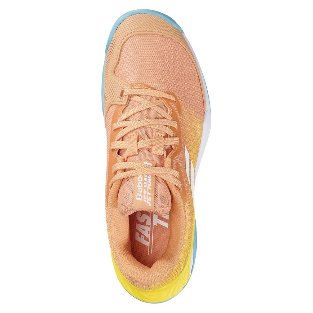 Juniors` Jet Mach 3 All Court Tennis Shoes Coral and Gold Fusion