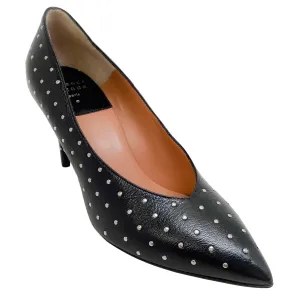 Laurence Dacade Black Leather Vivette 85 Pumps with Silver Studs