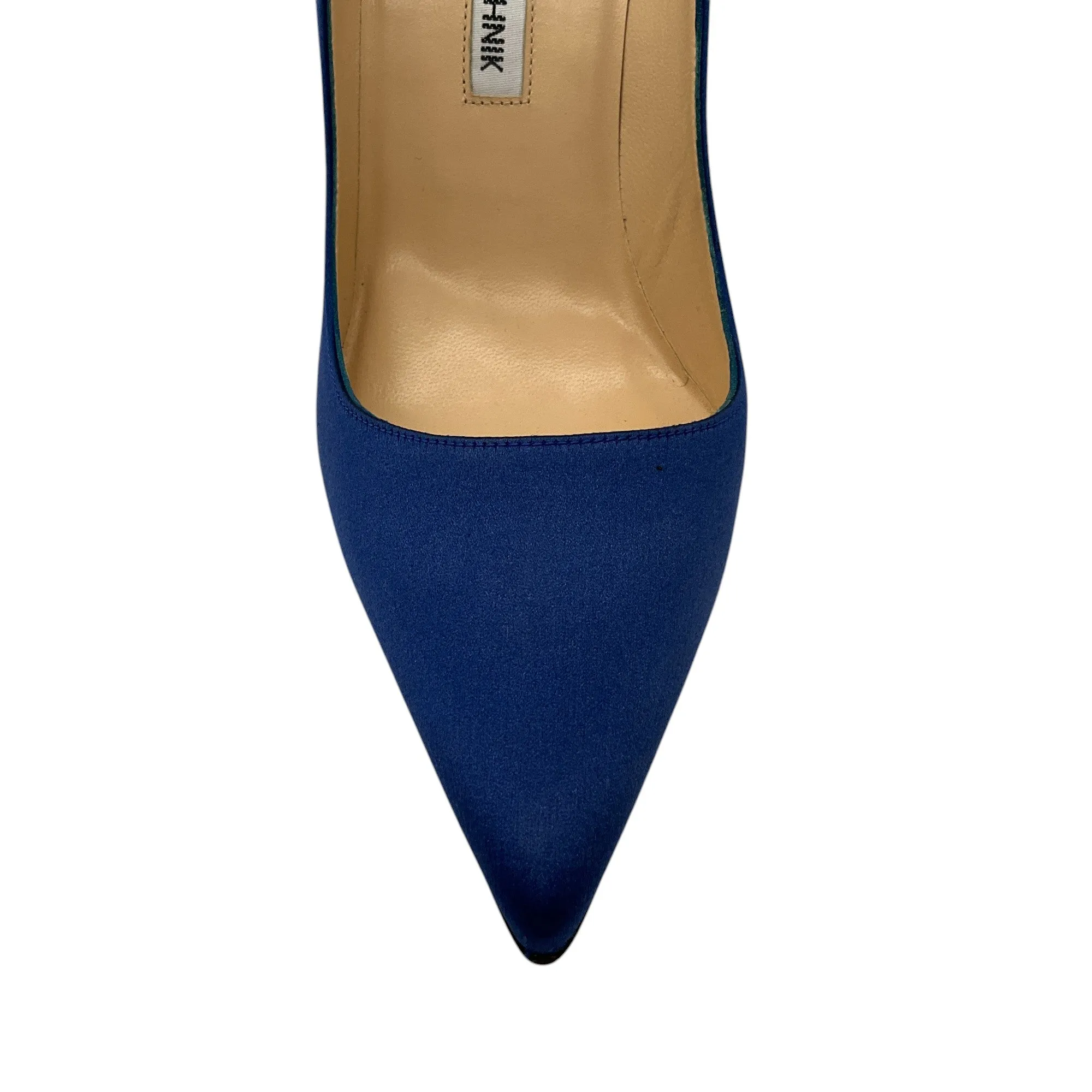 Manolo Blahnik Blue Satin Pumps