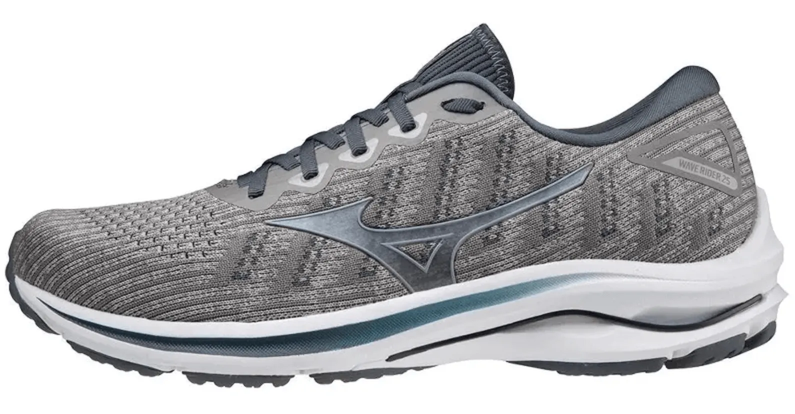 Mizuno Mens Wave Rider 25 Waveknit Running Shoes - Grey