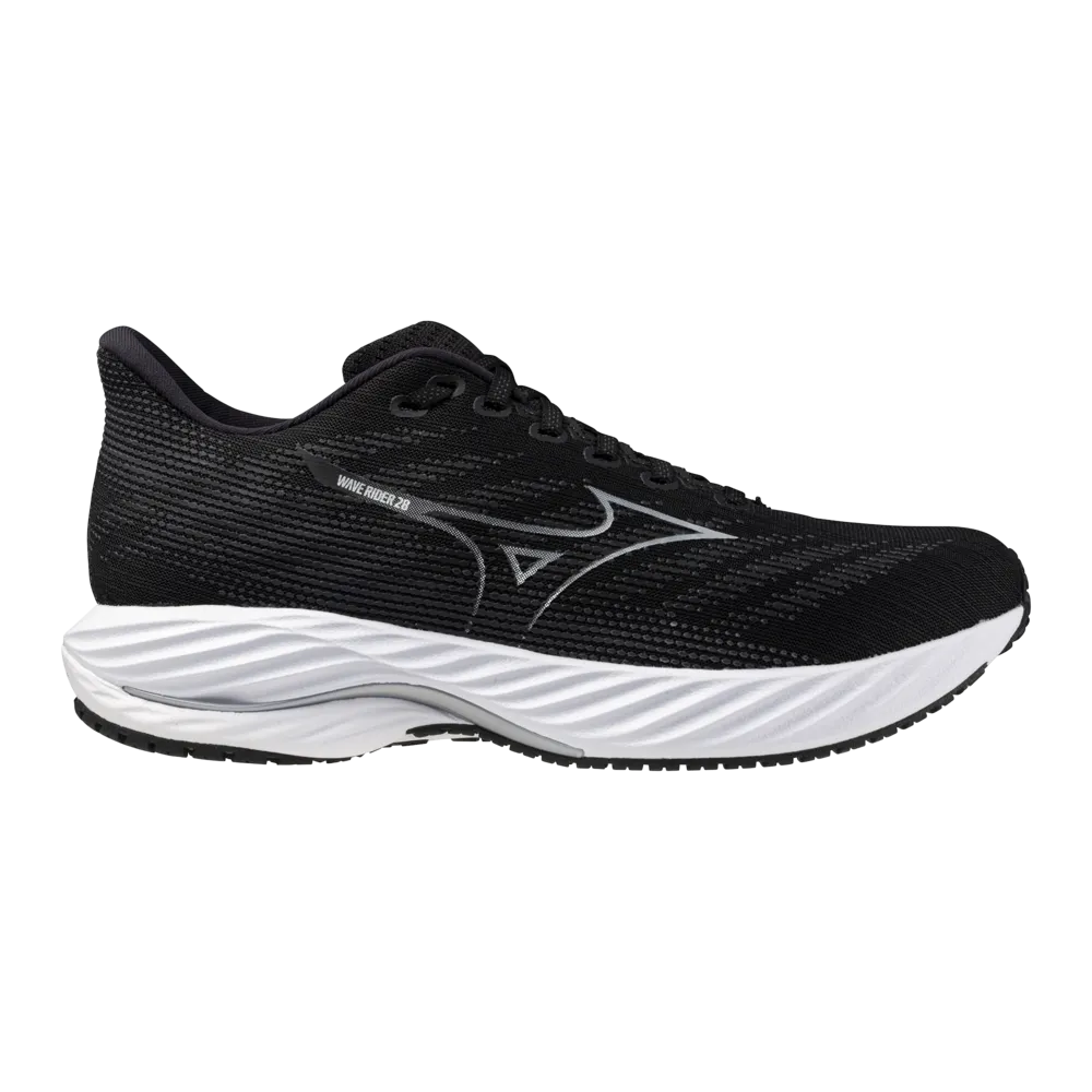 Mizuno Wave Rider 28 Mens | Black/silver/ebony