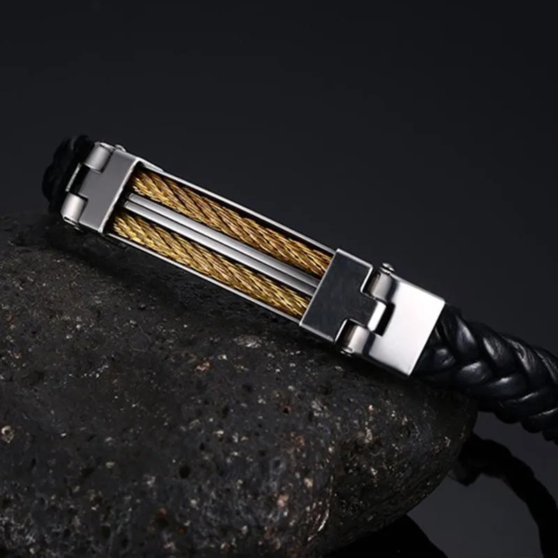 Onyx Black Gold Wired Bracelet