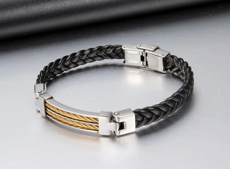 Onyx Black Gold Wired Bracelet