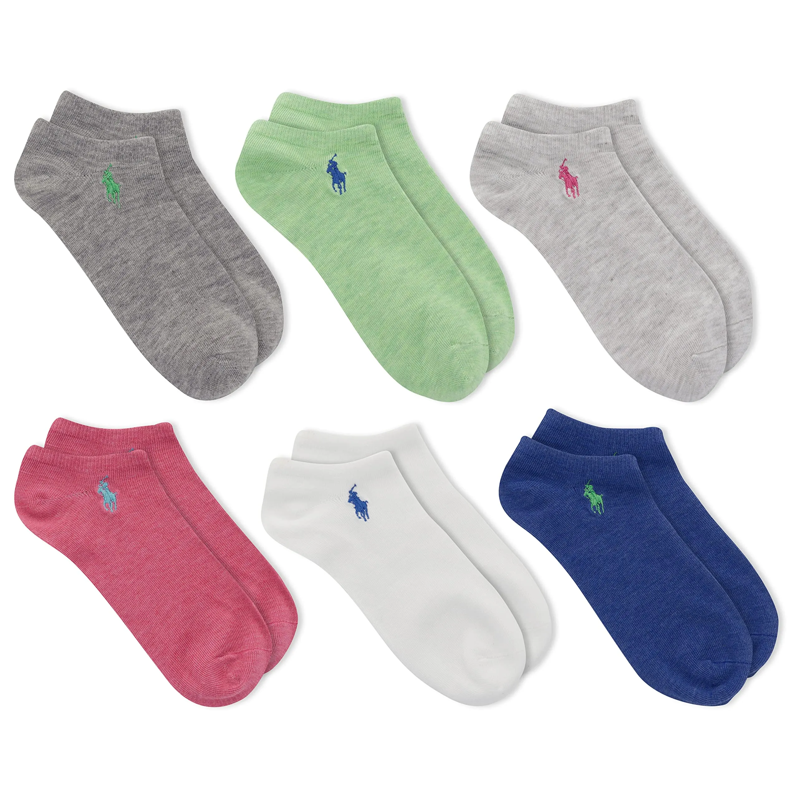 Polo Ralph Lauren Women's 6-Pack Athletic Ultra Low Cut Socks