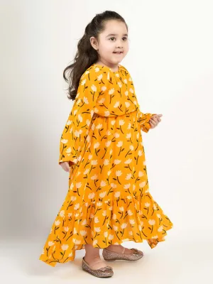 Printed Sunflower Chiffon Frock