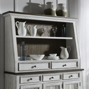 River Place - Angled Server Hutch - White