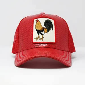 Rooster Red Trucker Hat (Red) - 1035