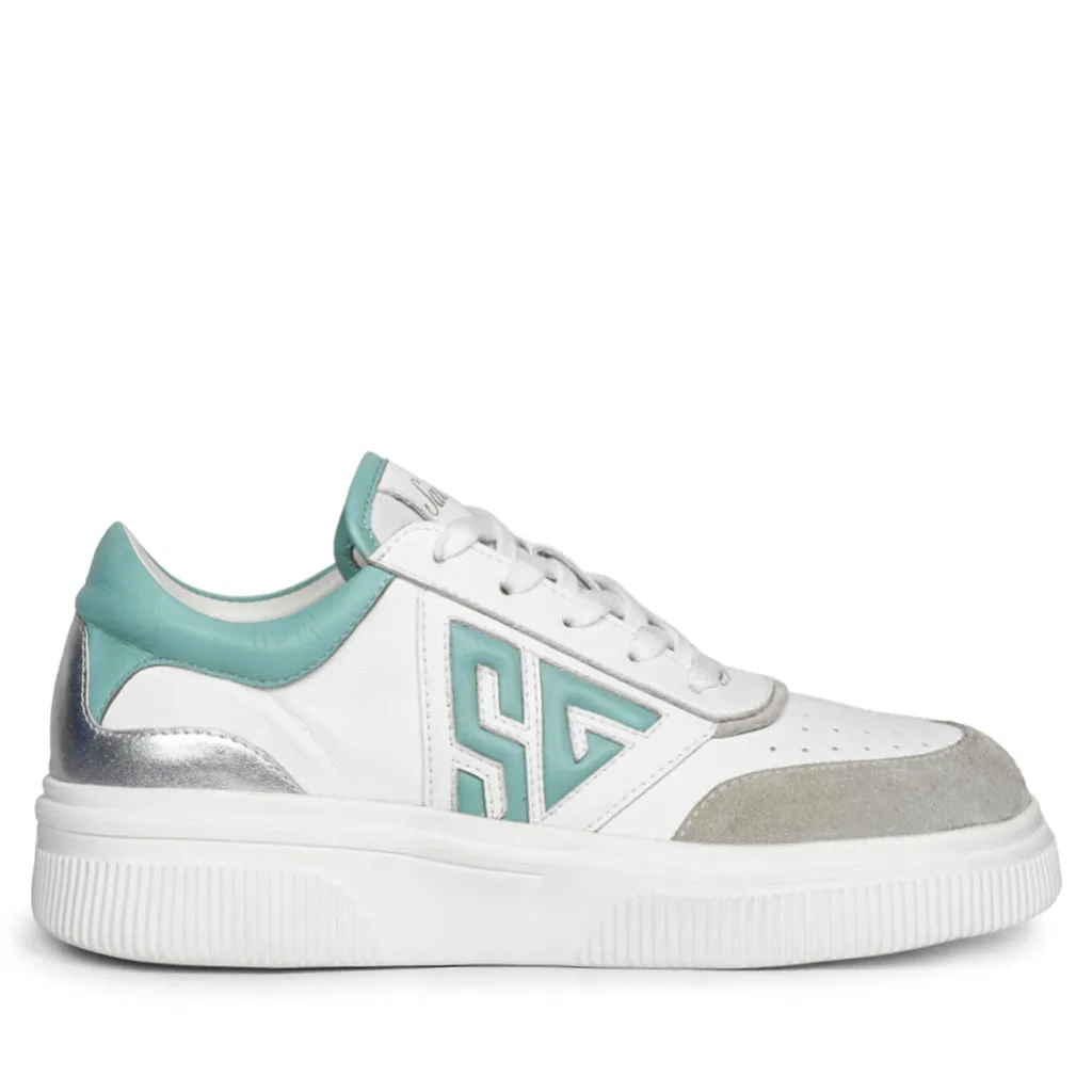 Saint Aloisia Mint Leather Sneakers