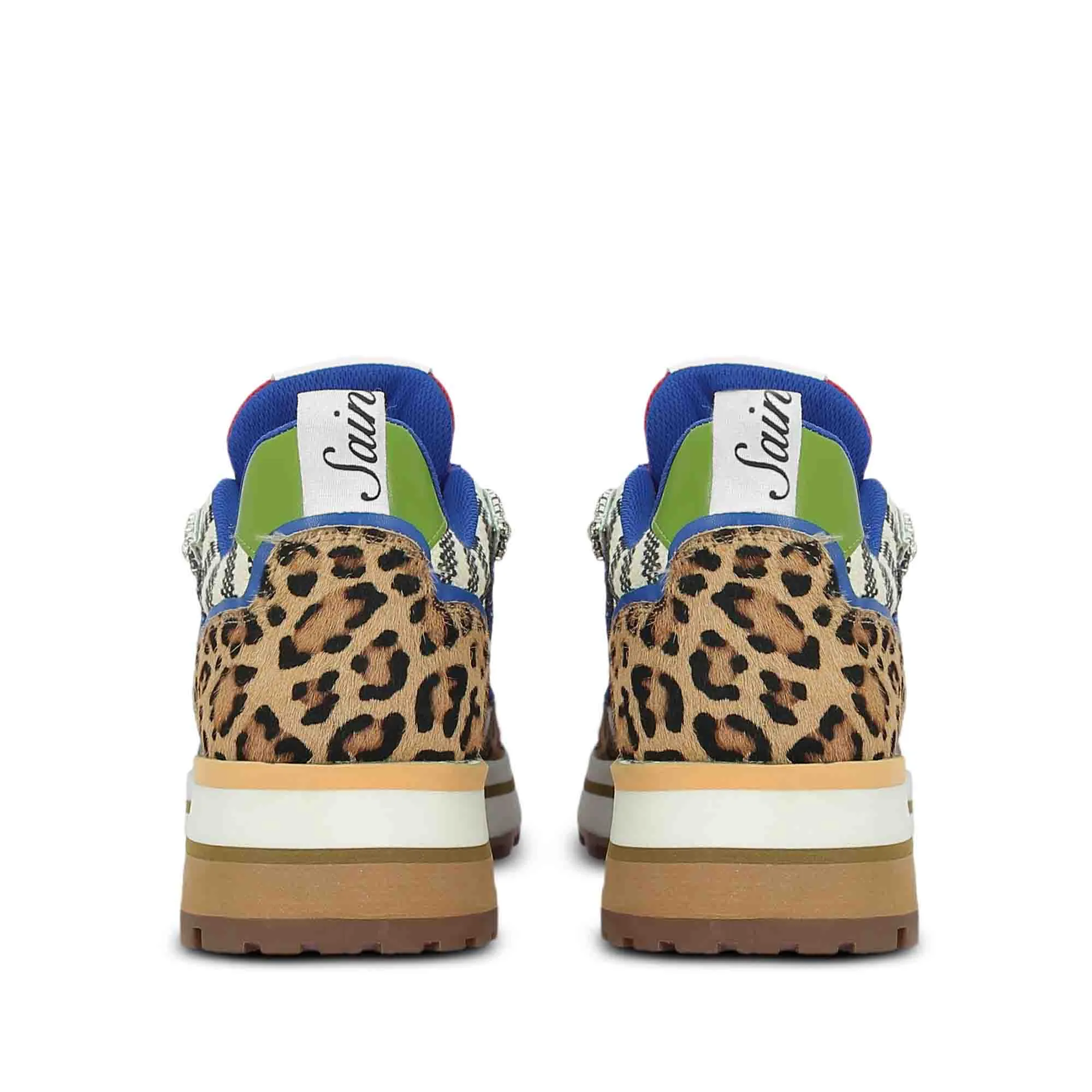 Saint Fiorella Multi Color Leopard Print Leather Sneakers