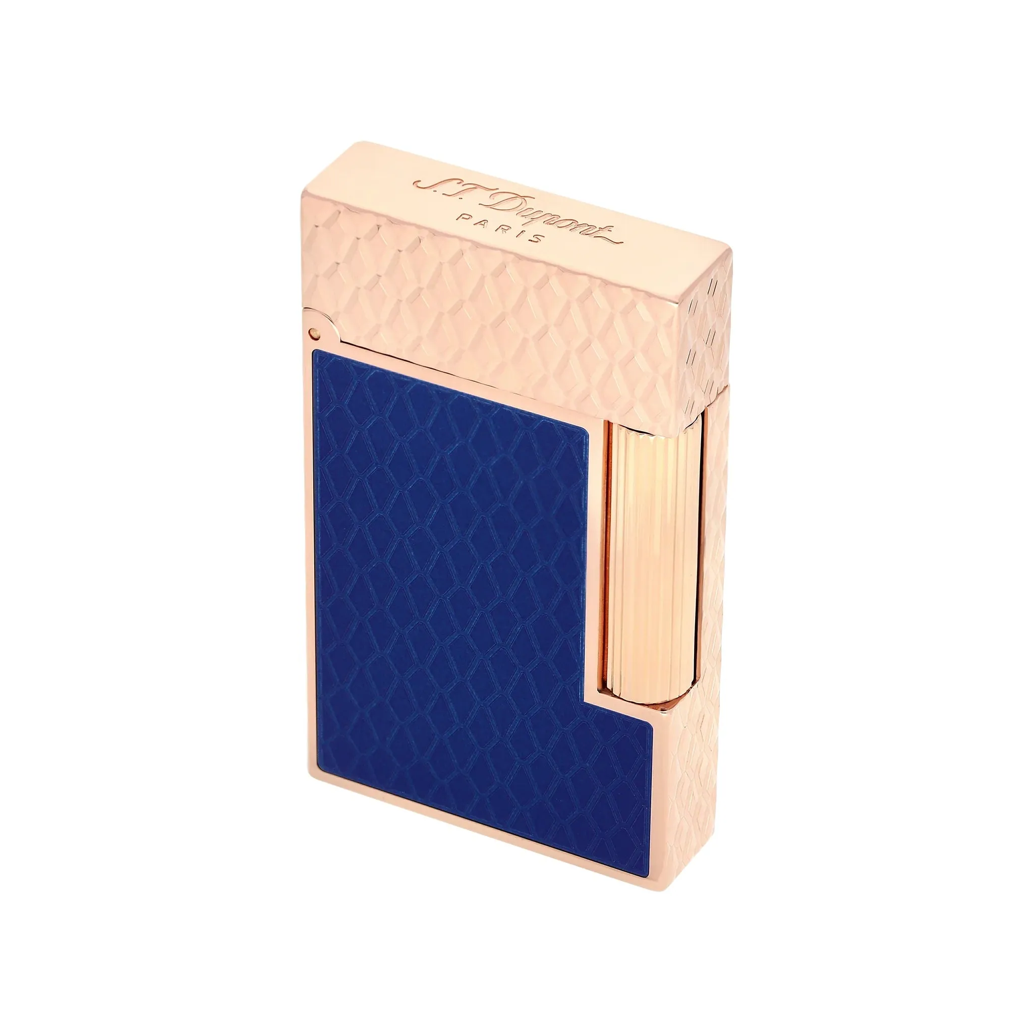 S.T. Dupont Line 2 Guilloche Dragon Scales Blue and Rose Gold Lighter