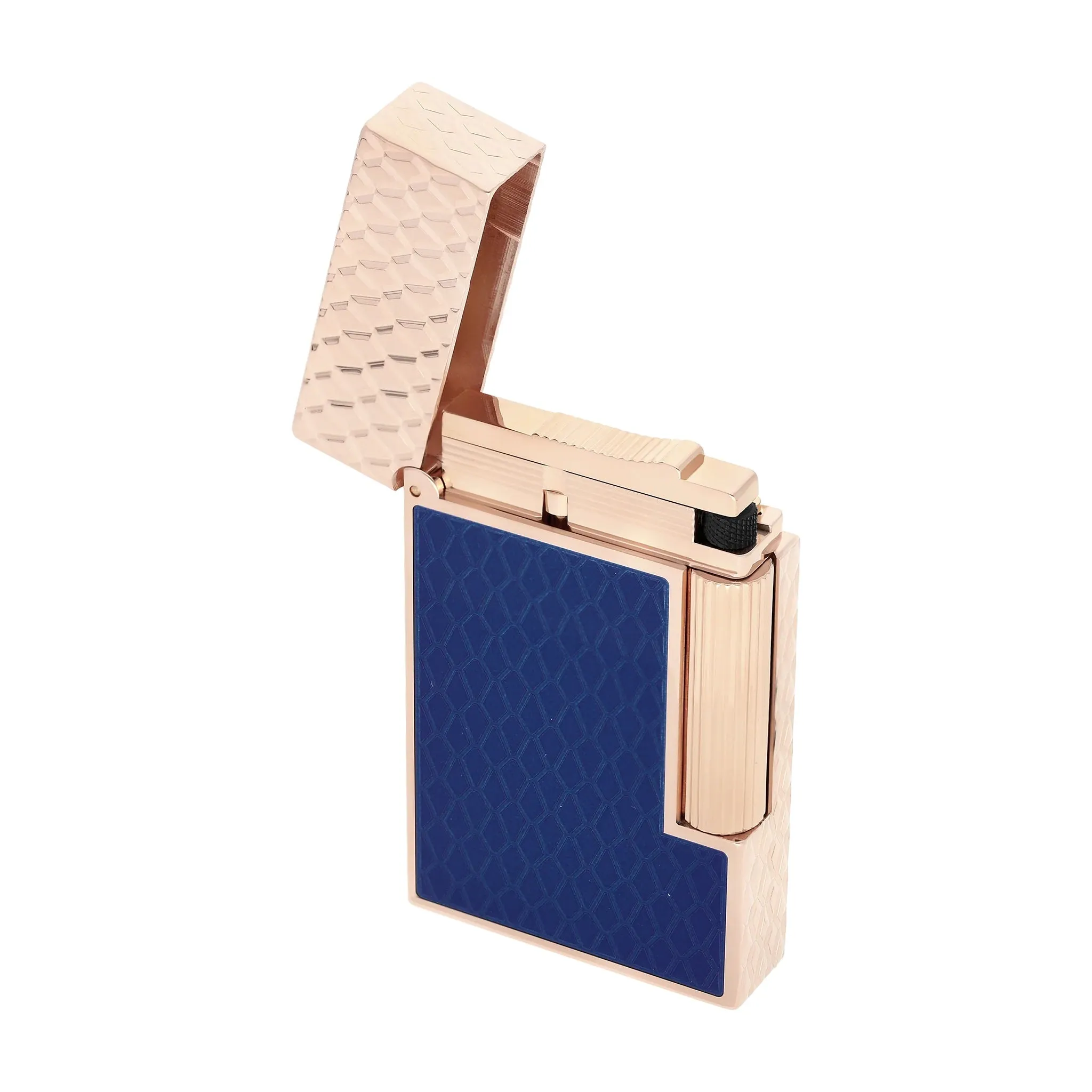 S.T. Dupont Line 2 Guilloche Dragon Scales Blue and Rose Gold Lighter