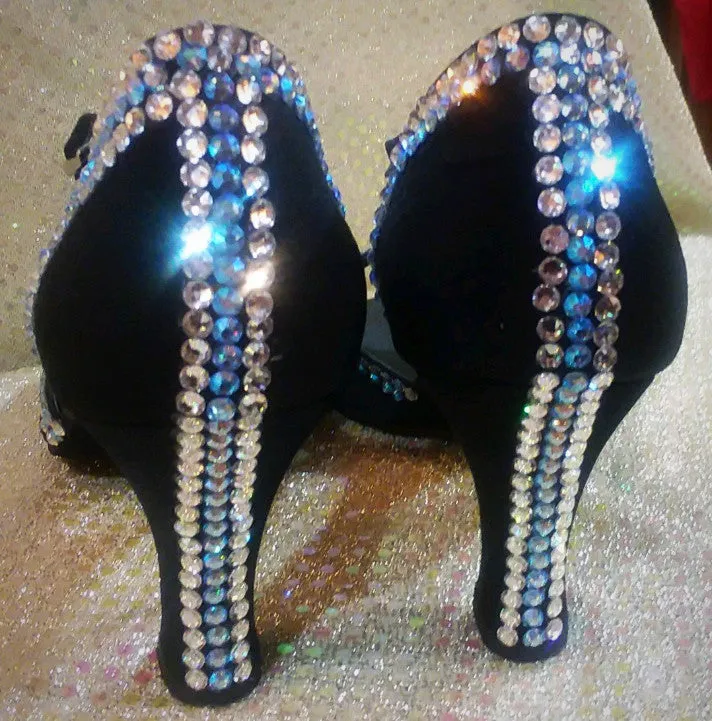 Style #47 Custom Rhinestone Dance Shoes- 9.5