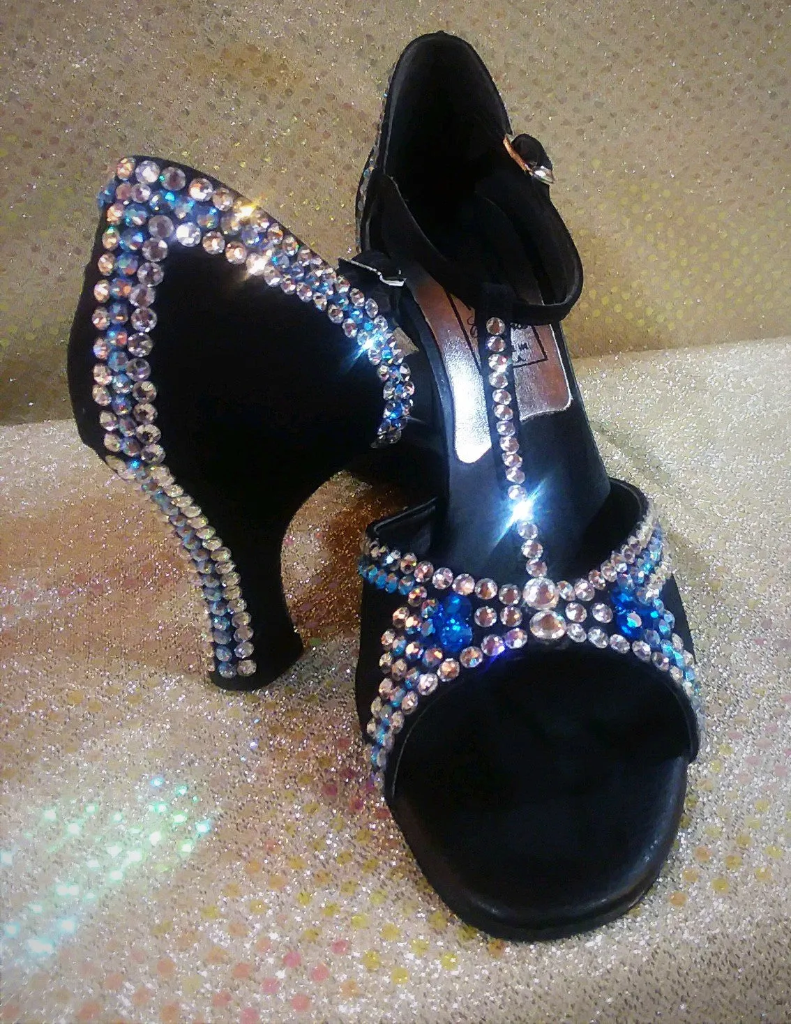 Style #47 Custom Rhinestone Dance Shoes- 9.5